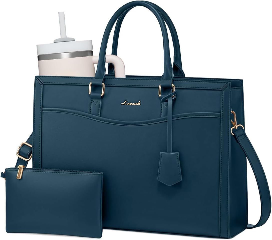 LOVEVOOK Laptop Tote Bag for Women, Large Work Computer Bag with Cup Holder