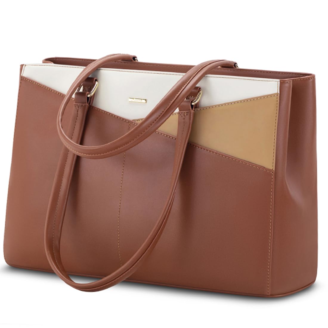 LOVEVOOK Laptop Tote Bag for Women 15.6 Inch Waterproof Leather Computer Bags Business Office Work Briefcase Black