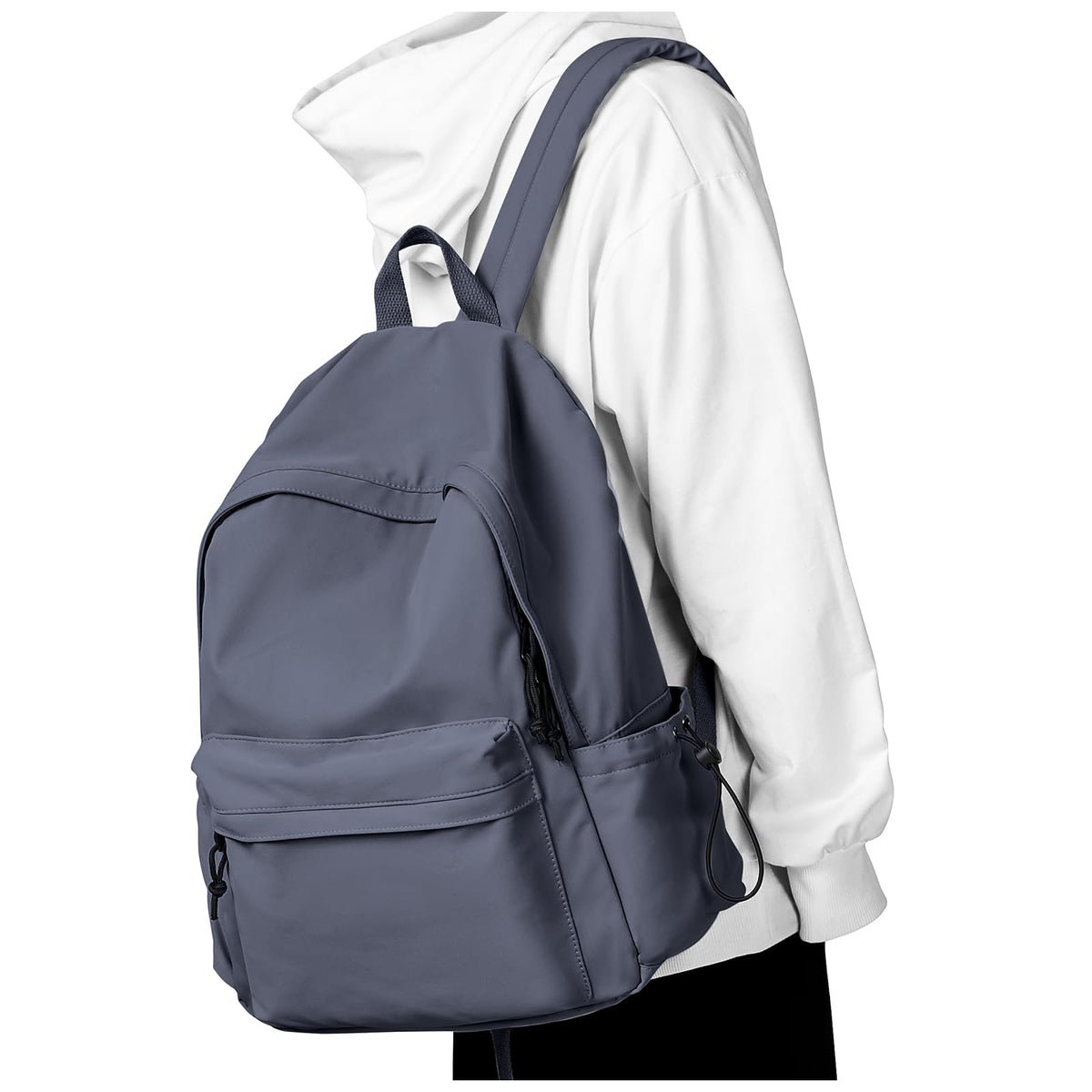 Black Middle School Backpack For Men Women Simple Backpack For College Students Aesthetic High School Bag Waterproof Bookbag For Teens Girls Boys