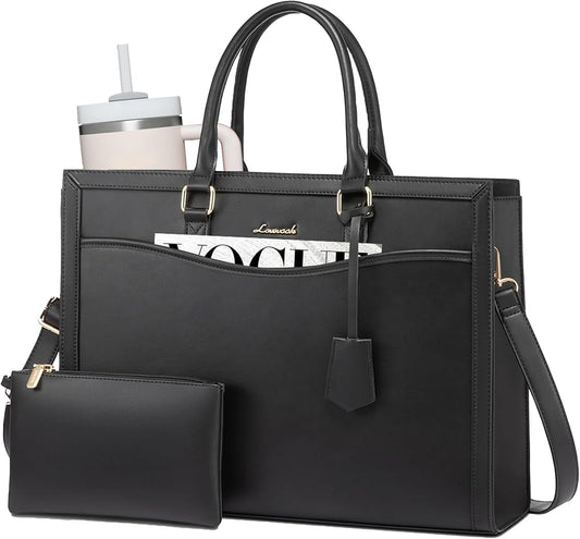 LOVEVOOK Laptop Tote Bag for Women, Large Work Computer Bag with Cup Holder