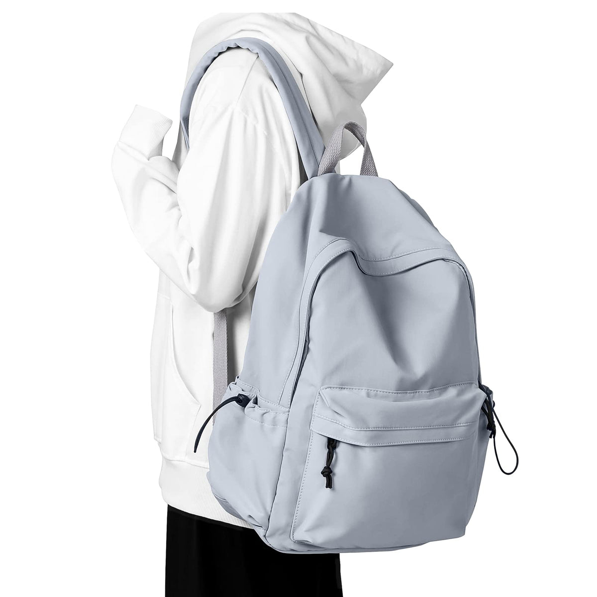 Black Middle School Backpack For Men Women Simple Backpack For College Students Aesthetic High School Bag Waterproof Bookbag For Teens Girls Boys