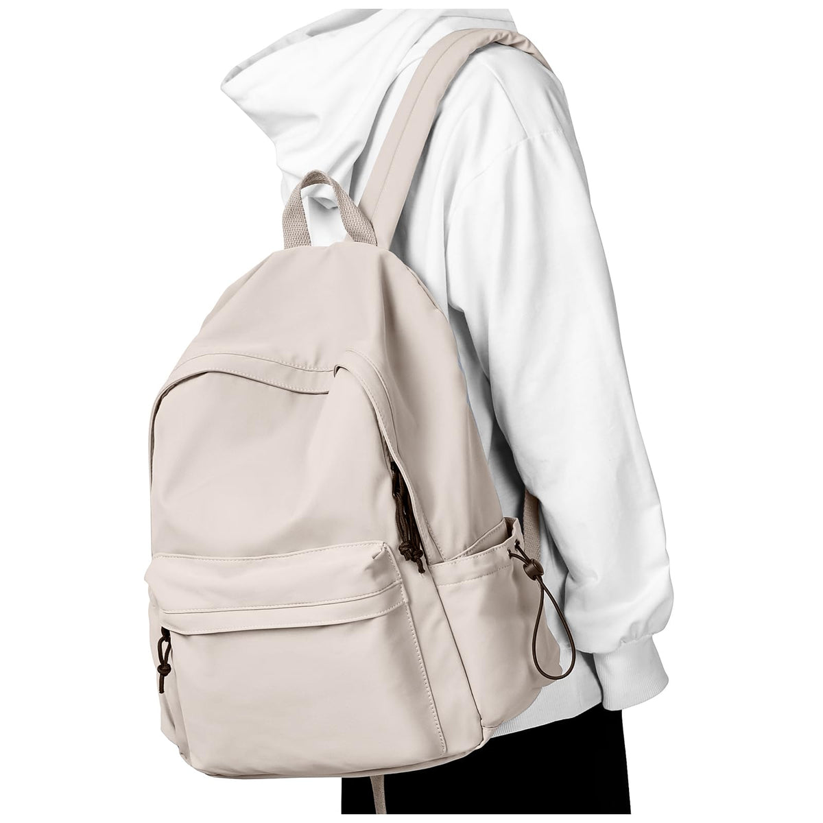Black Middle School Backpack For Men Women Simple Backpack For College Students Aesthetic High School Bag Waterproof Bookbag For Teens Girls Boys