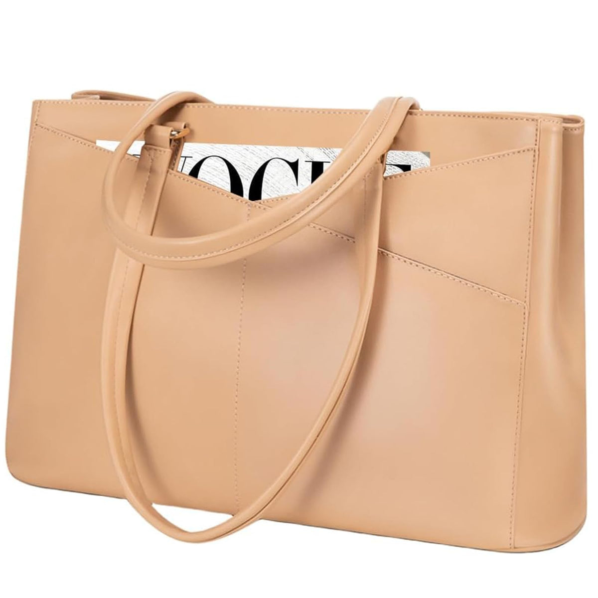 LOVEVOOK Laptop Tote Bag for Women 15.6 Inch Waterproof Leather Computer Bags Business Office Work Briefcase Black