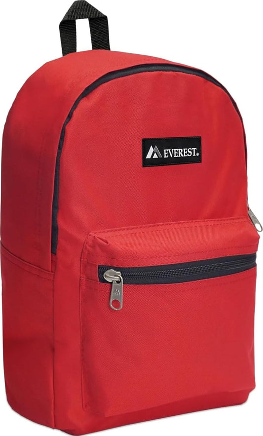 Everest Luggage Basic Backpack, Red, Medium