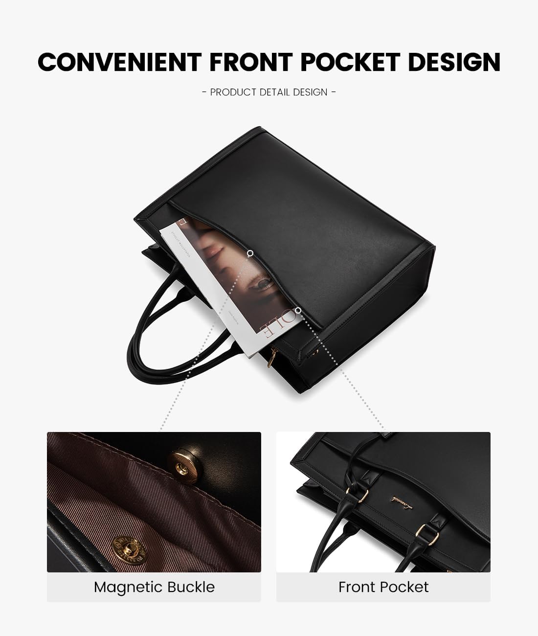 LOVEVOOK Laptop Tote Bag for Women, Large Work Computer Bag with Cup Holder