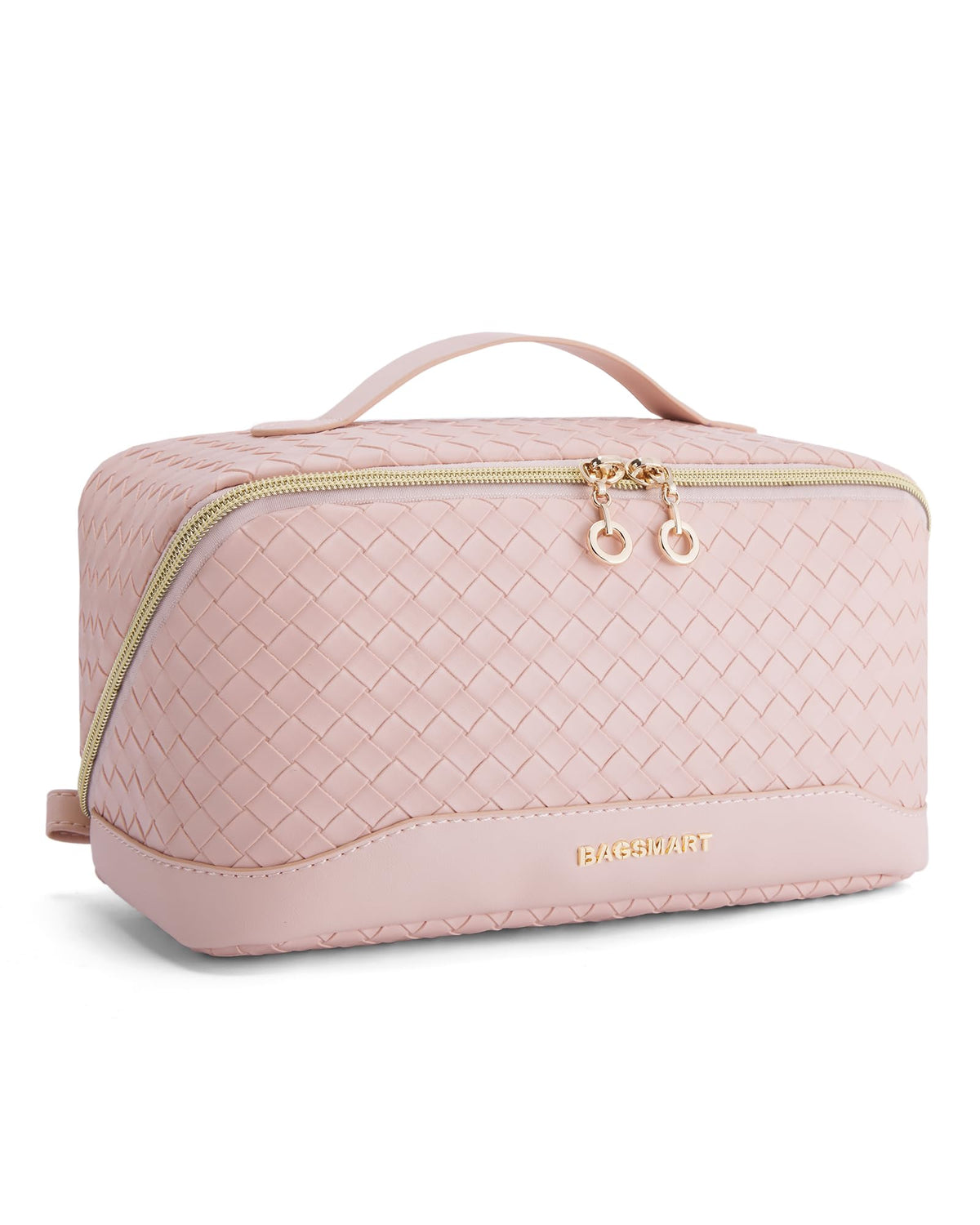 BAGSMART Puffy Travel Makeup Bag Toiletry Bag for Women, Black