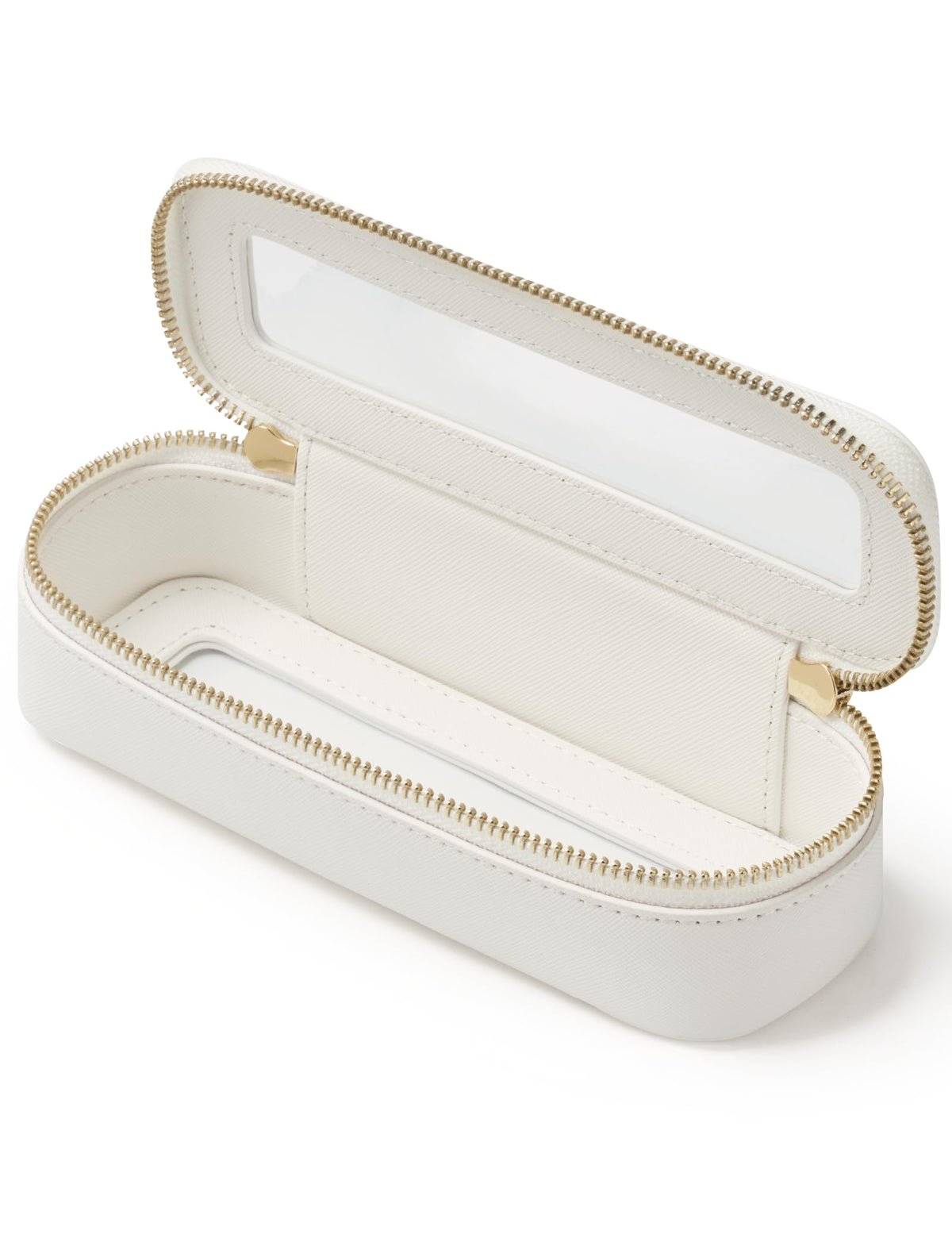 Popvibe Clear Makeup Bag Travel Cosmetic Case Transparent Toiletry Bag with Zipper, Portable Make Up Organizer Traveling Compact Car Bag for Essentials, Gold, Large