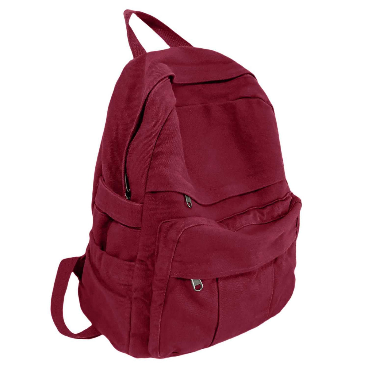 Coffee Brown Canvas Backpack for Women & Men Retro Aesthetic Rucksack Basic Backpack for High School/College Students Travel Laptop Bag