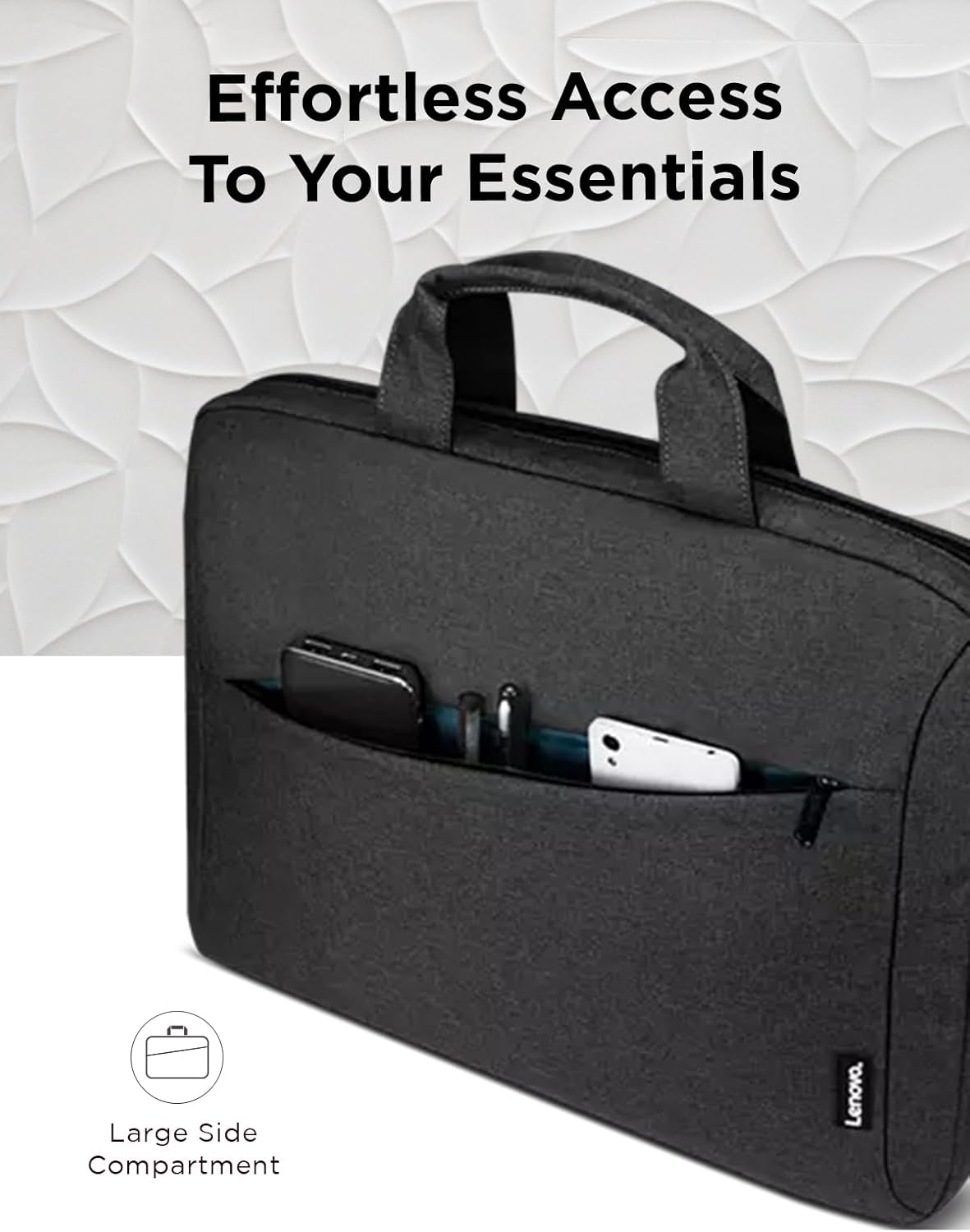 Lenovo Laptop Bag T210, Messenger Shoulder Bag for Laptop or Tablet, Sleek, Durable & Water-Repellent Fabric