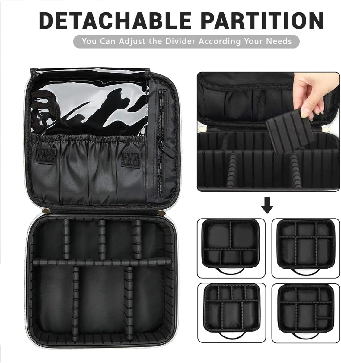 Checkered Makeup Bag, Portable Makeup Bag with Adjustable Partition, Cosmetic Bags for Women Toiletry Travel Organizer Portable Make Up Bags for Christmas Birthday Gifts