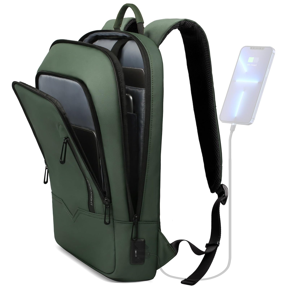 hk Backpack for Men, Business Slim Computer Bag for 15.6 Inch Laptop