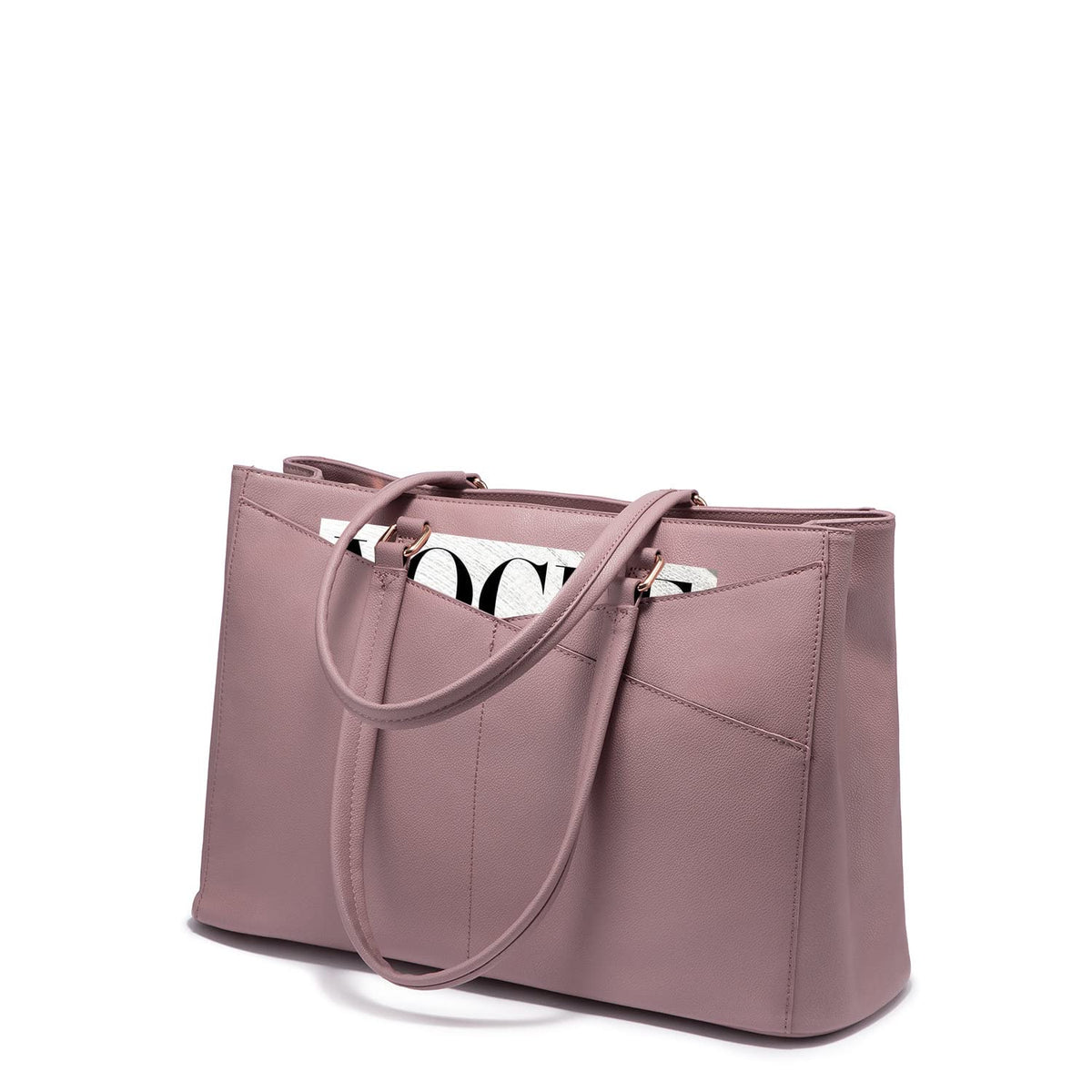 LOVEVOOK Laptop Tote Bag for Women 15.6 Inch Waterproof Leather Computer Bags Business Office Work Briefcase Black