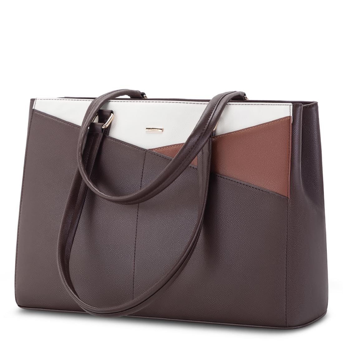 LOVEVOOK Laptop Tote Bag for Women 15.6 Inch Waterproof Leather Computer Bags Business Office Work Briefcase Black