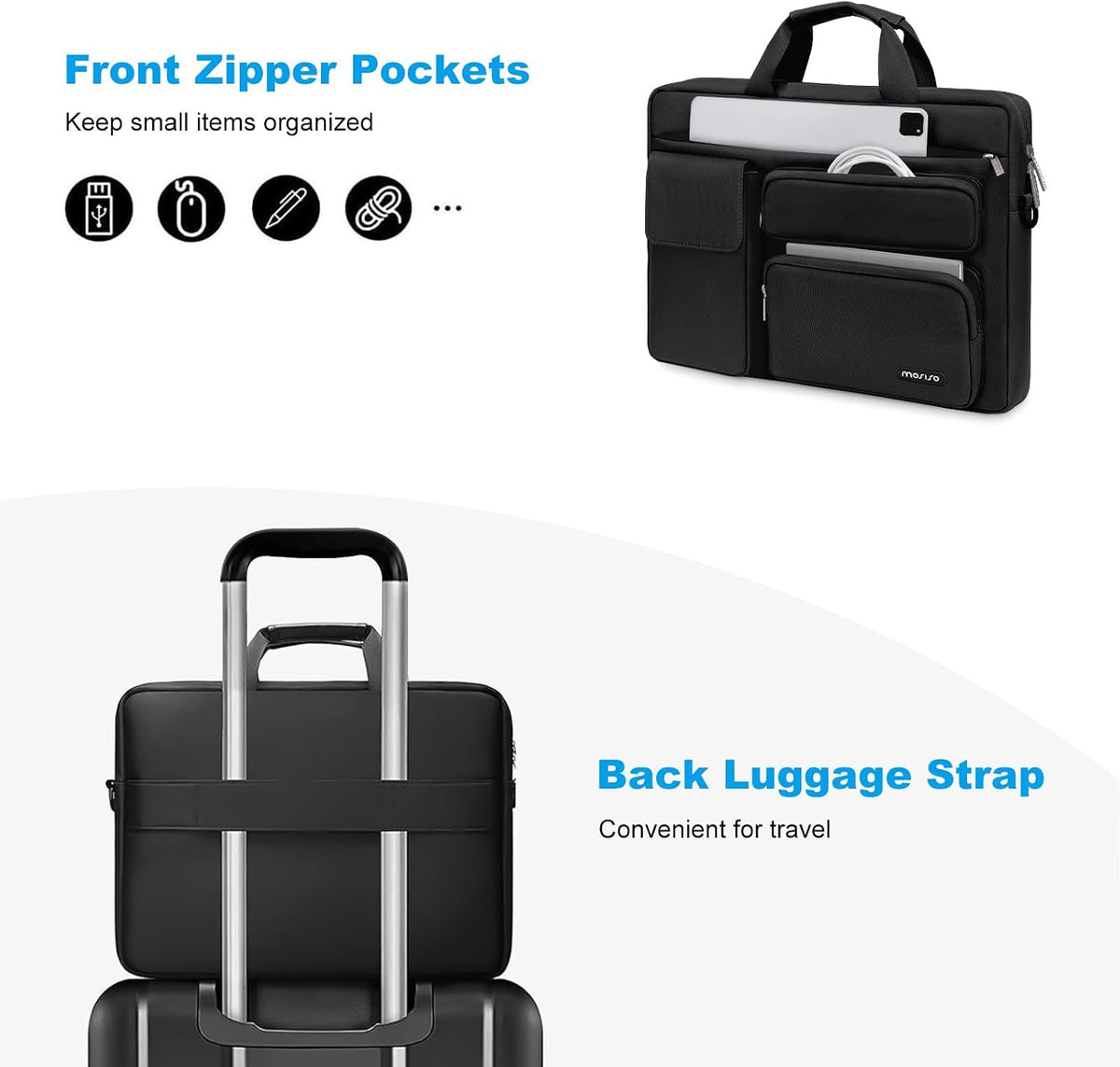 MOSISO Laptop Shoulder Bag 16 inch, 15-15.6 inch Computer Bag