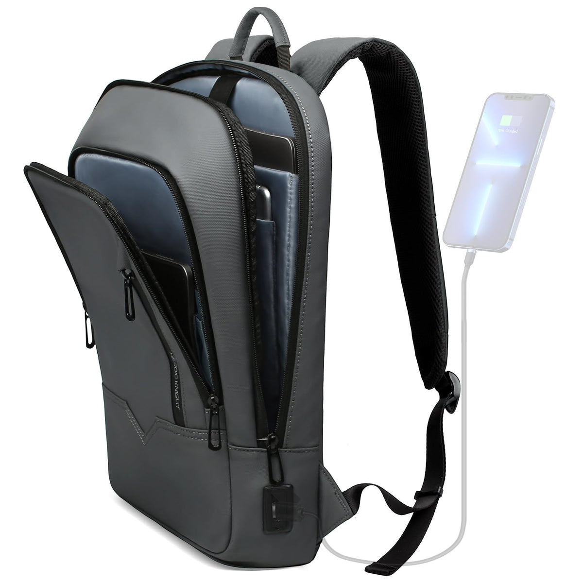 hk Backpack for Men, Business Slim Computer Bag for 15.6 Inch Laptop