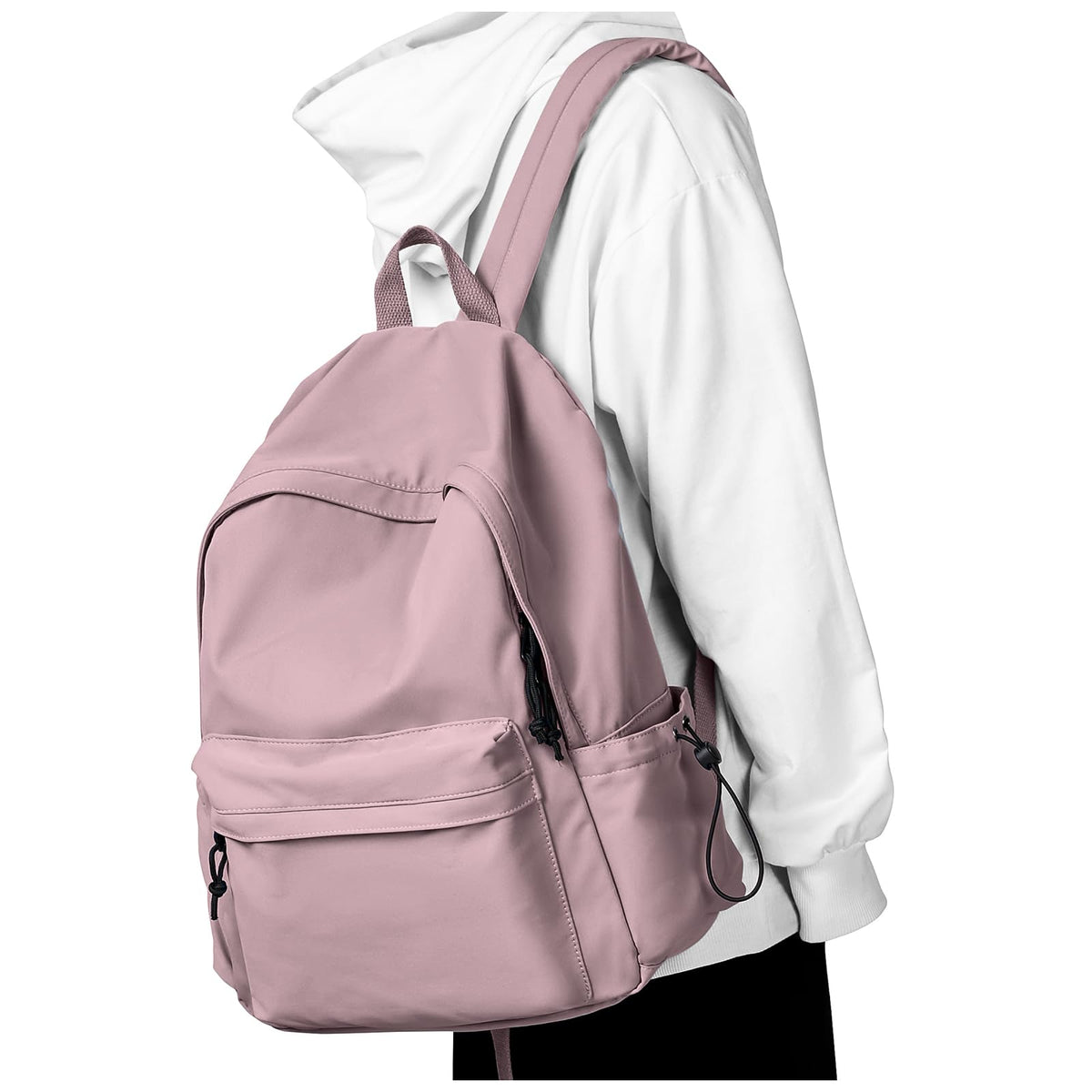 Black Middle School Backpack For Men Women Simple Backpack For College Students Aesthetic High School Bag Waterproof Bookbag For Teens Girls Boys