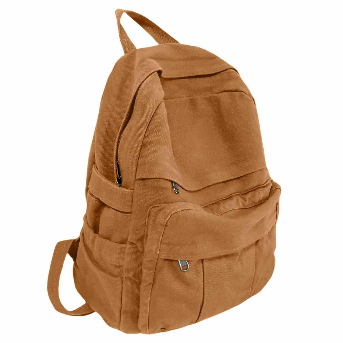 Coffee Brown Canvas Backpack for Women & Men Retro Aesthetic Rucksack Basic Backpack for High School/College Students Travel Laptop Bag