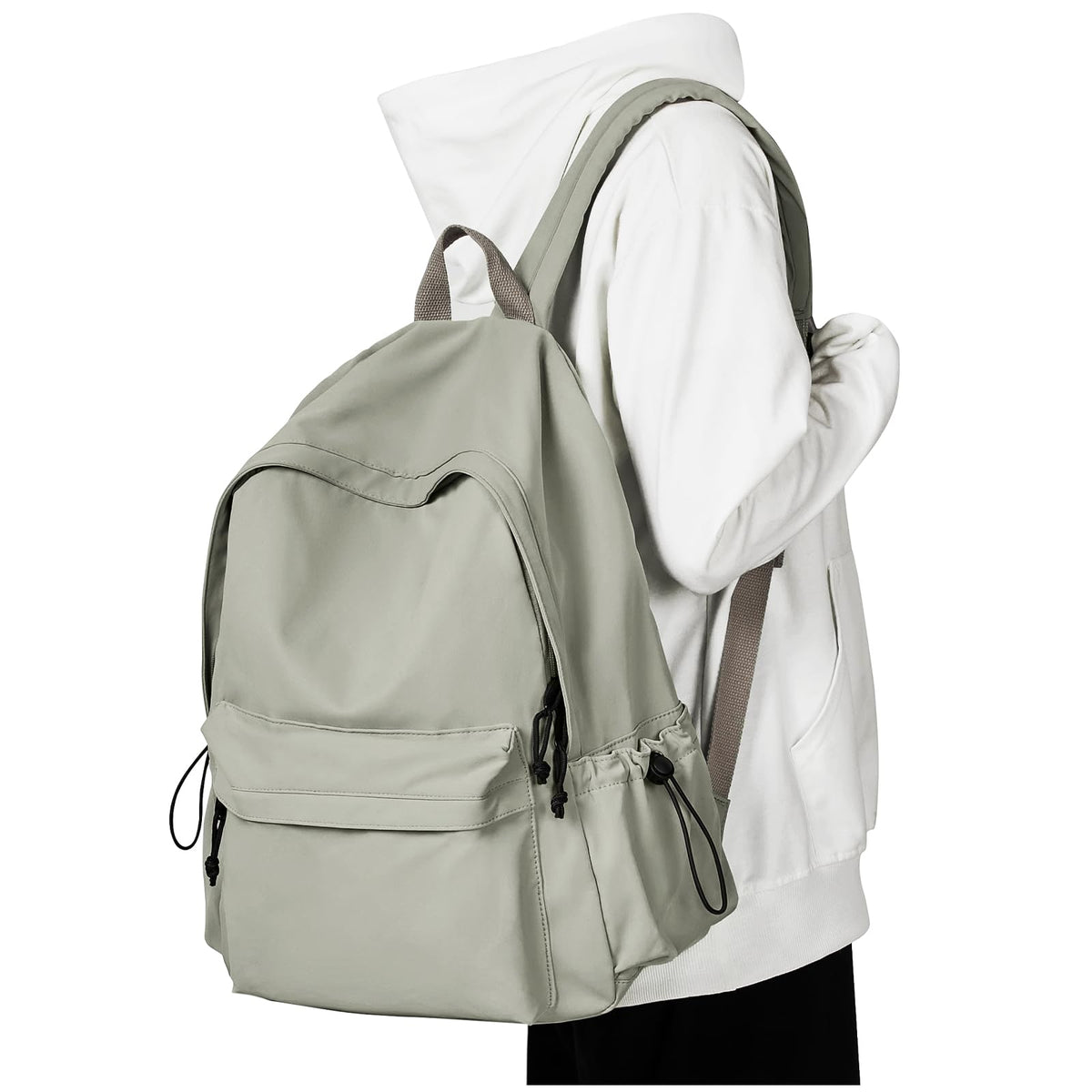 Black Middle School Backpack For Men Women Simple Backpack For College Students Aesthetic High School Bag Waterproof Bookbag For Teens Girls Boys