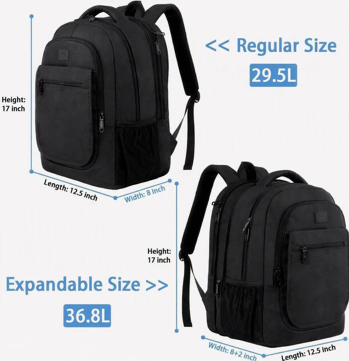 MATEIN Backpack for School, Expandable College Backpack for Boys Girl