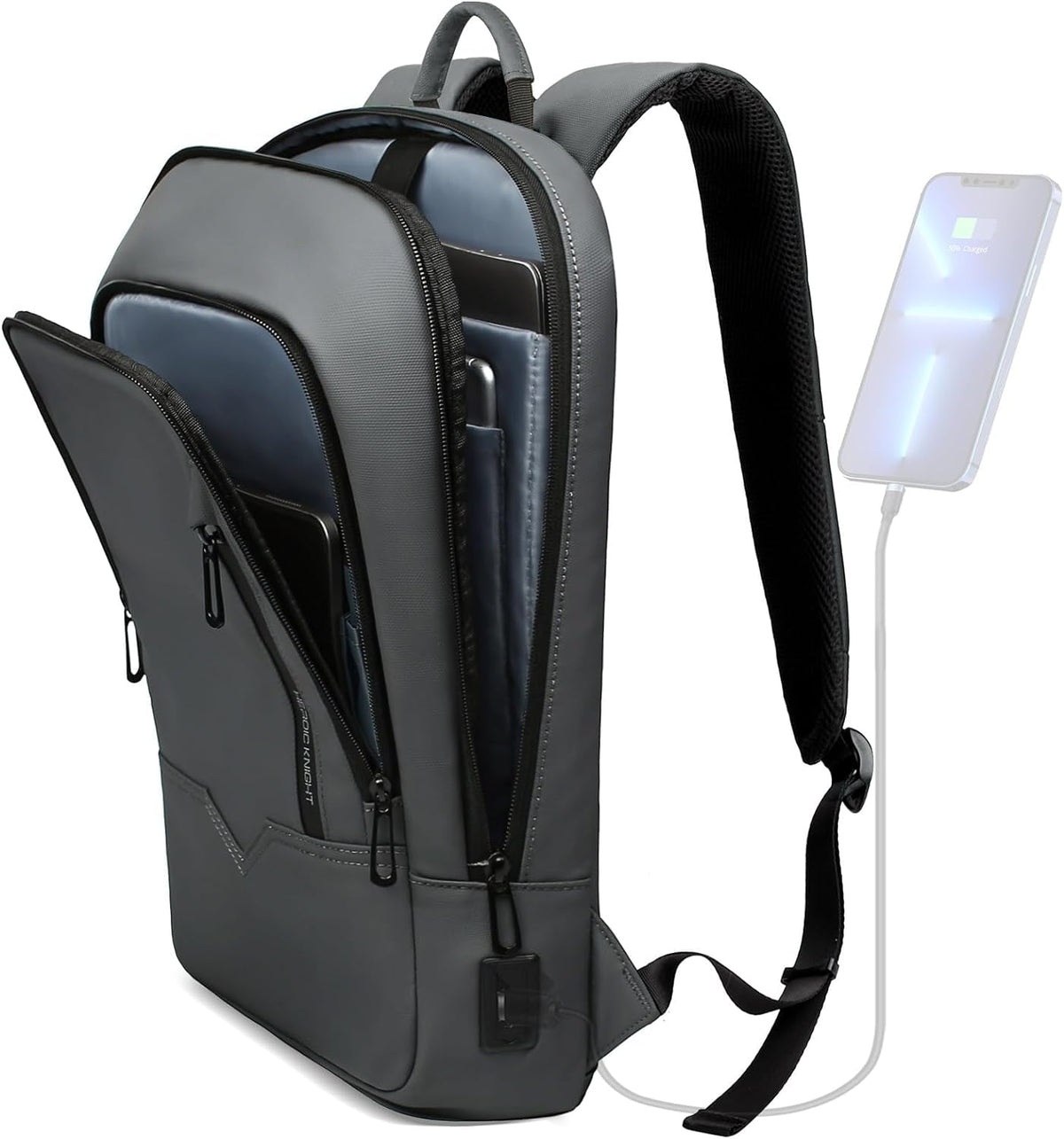 hk Backpack for Men, Business Slim Computer Bag for 15.6 Inch Laptop