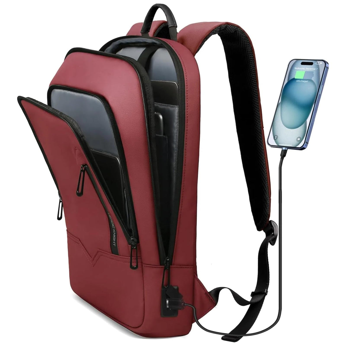 hk Backpack for Men, Business Slim Computer Bag for 15.6 Inch Laptop