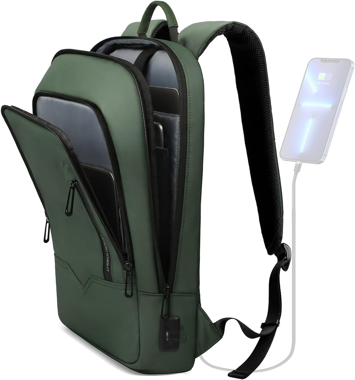 hk Backpack for Men, Business Slim Computer Bag for 15.6 Inch Laptop