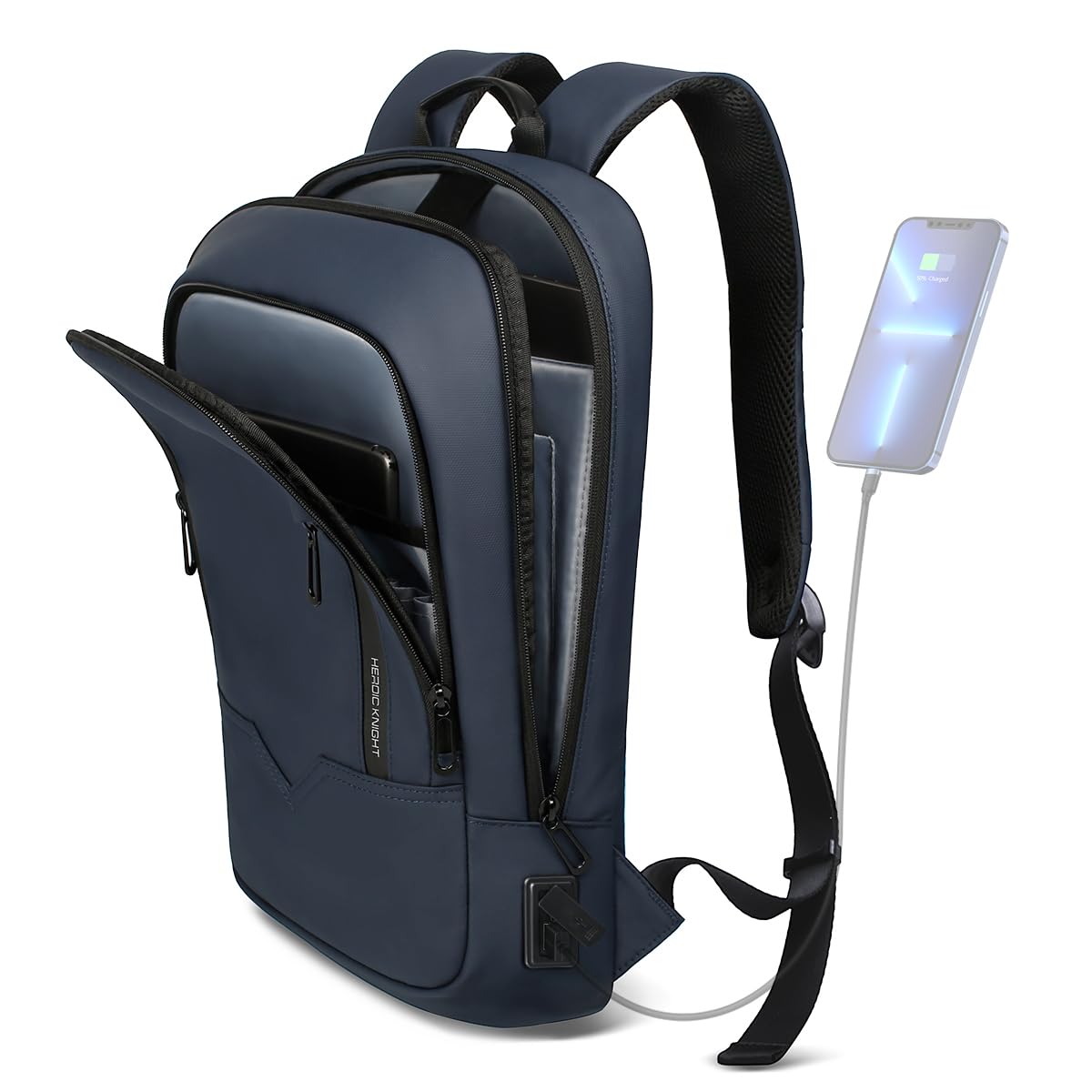 hk Backpack for Men, Business Slim Computer Bag for 15.6 Inch Laptop