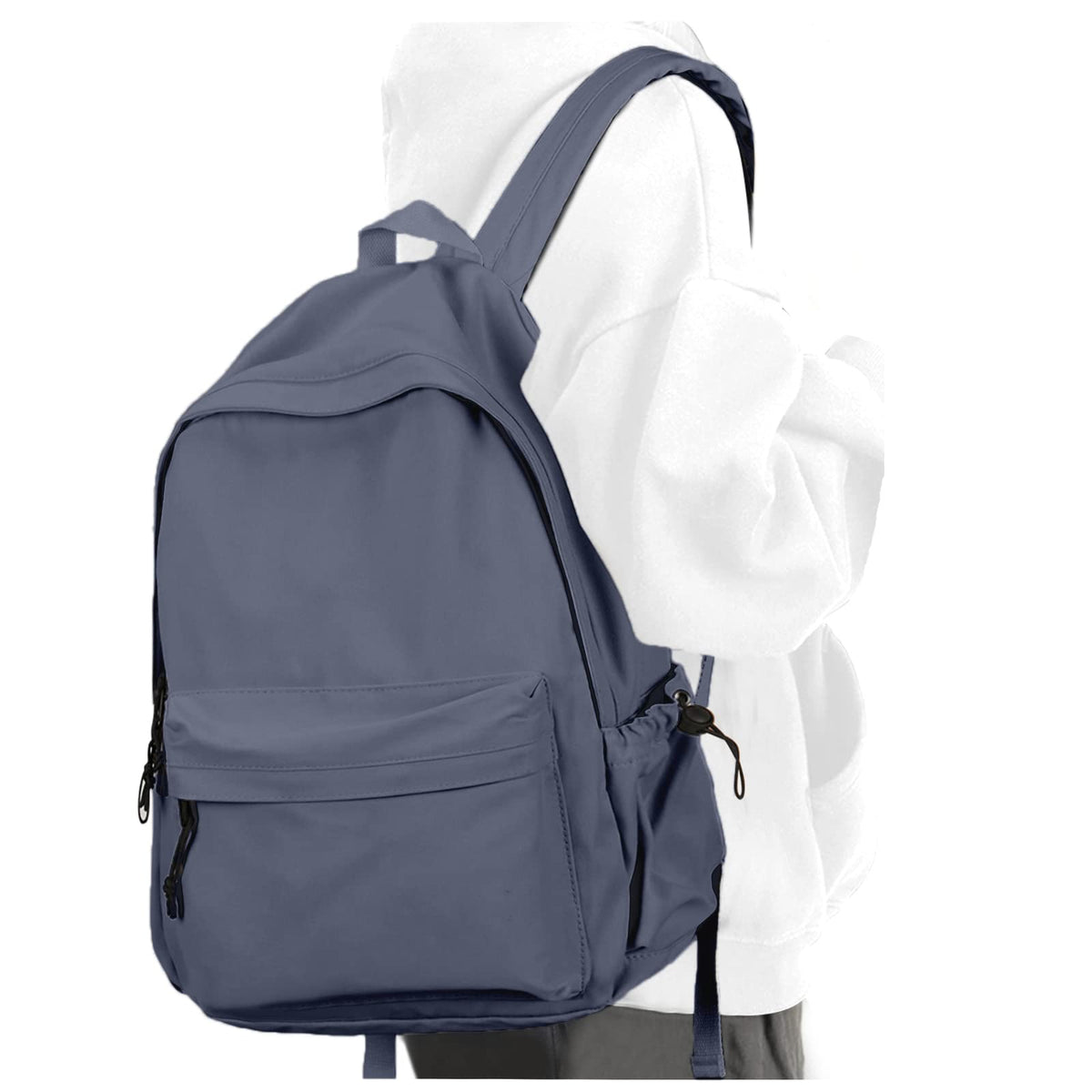 Black School Backpack for Girls Women Waterproof High School Book Bag Cute Backpack for Men Teens Boys, Lightweight Simple Middle School Back Pack Daypack