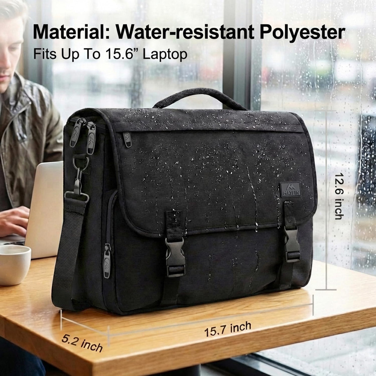 MATEIN Messenger Bag for Men, School Bag Men's Laptop Briefcases for Work