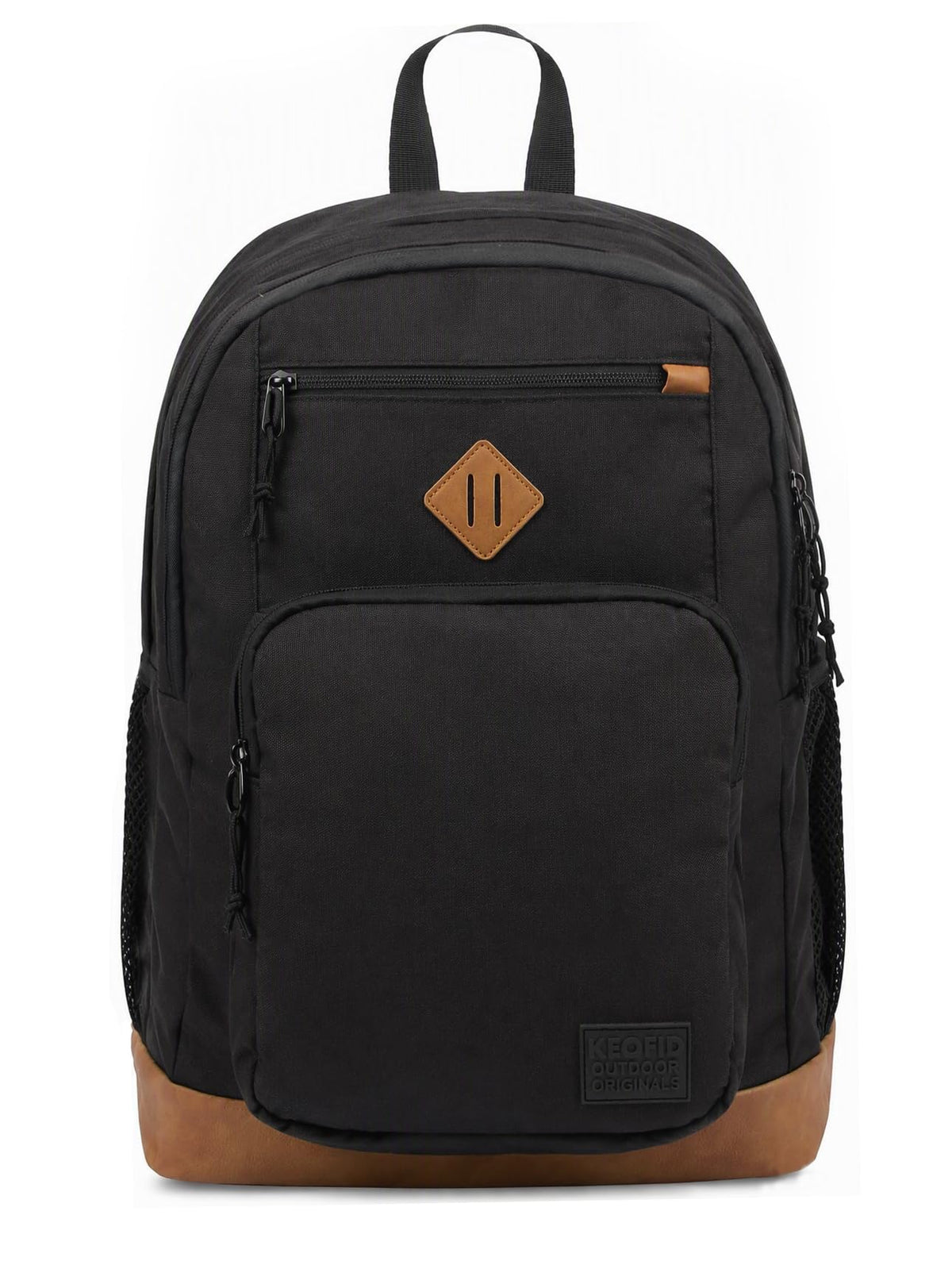KEOFID Travel backpack for Men and Women, Anti Theft Laptop Backpack with USB Charging Port for Work, Large Bag for College, Carry-on Backpack with Luggage Strap, Water Resistent(Black)
