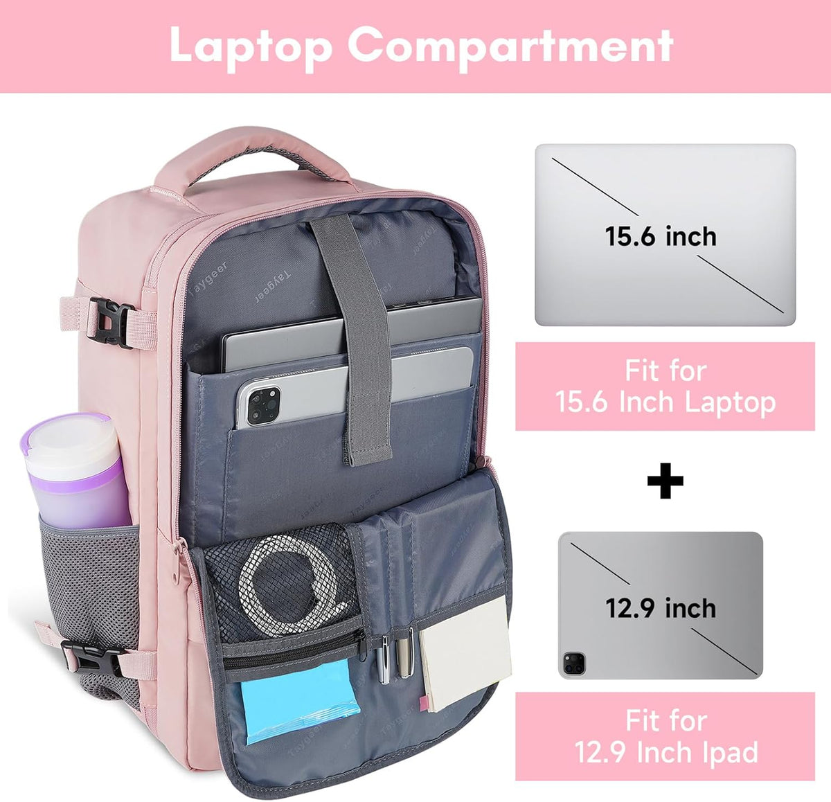 Taygeer Travel Backpack for Women, TSA Carry On Backpack Flight Approved
