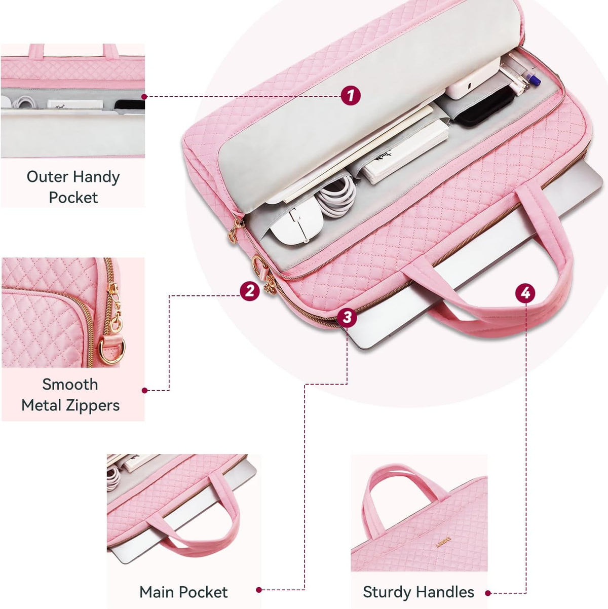 Laptop Bag Case for Women Men Messenger Briefcase Bag, 15.6 16 Inch