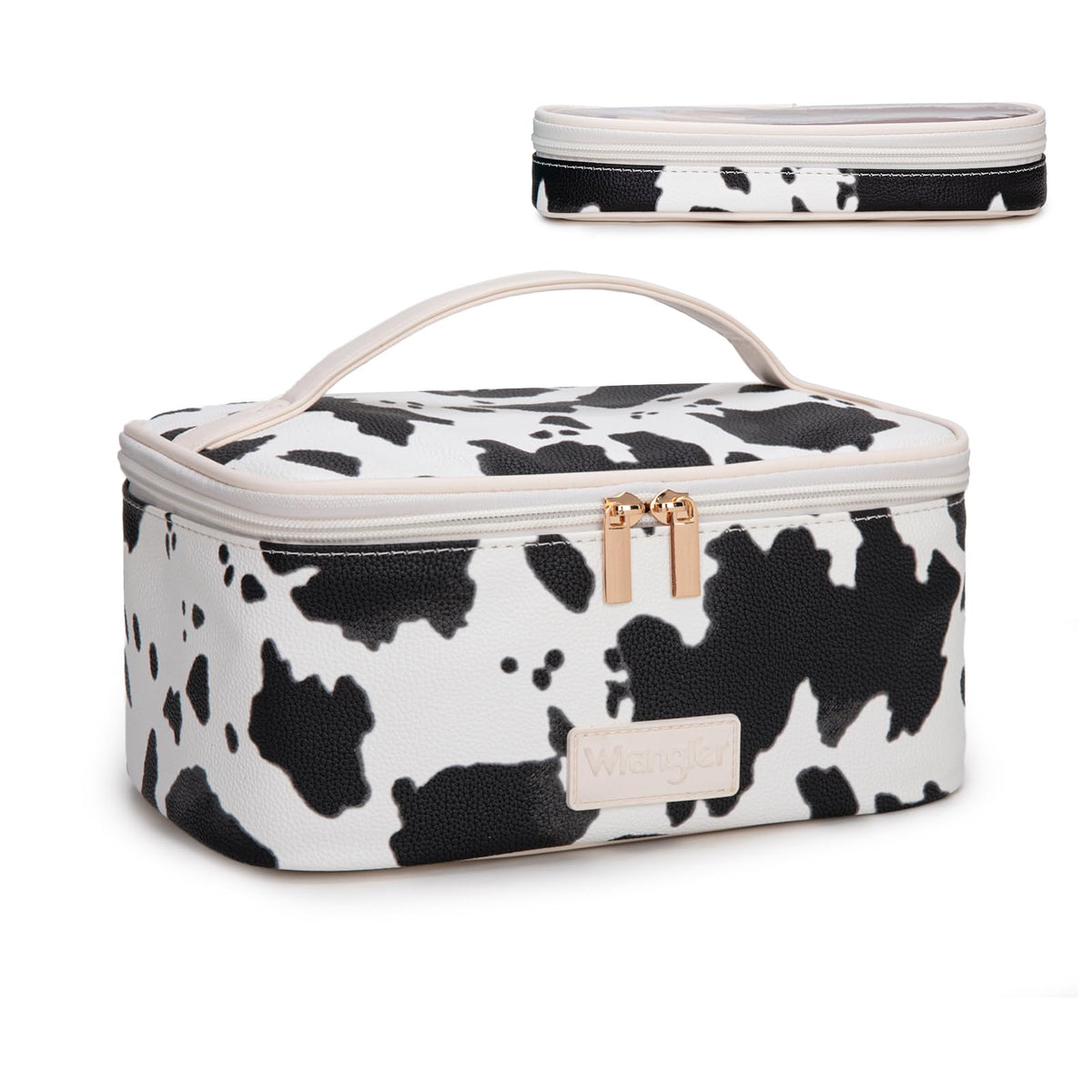 Wrangler Travel Makeup Bag 2pcs Set Cosmetic Bag with Makeup Brush Holder
