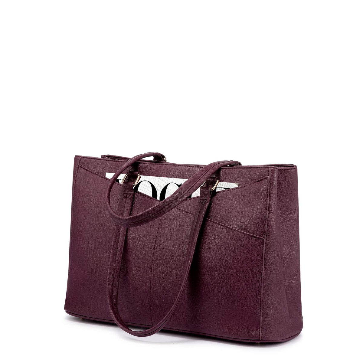 LOVEVOOK Laptop Tote Bag for Women 15.6 Inch Waterproof Leather Computer Bags Business Office Work Briefcase Black
