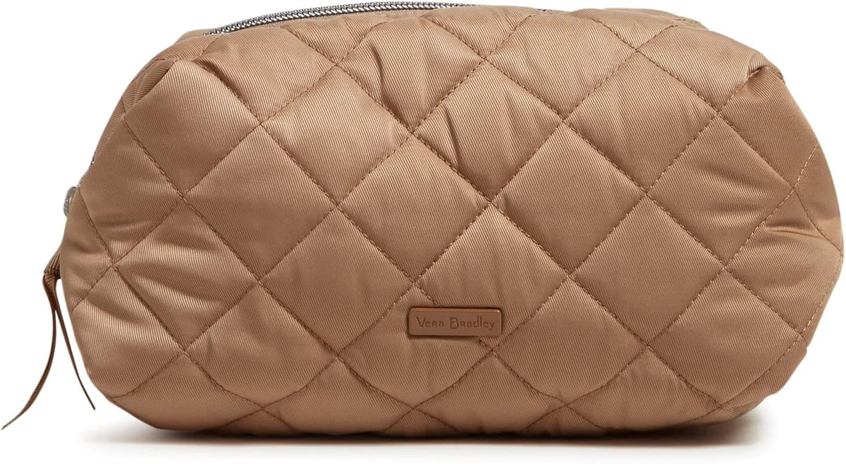 Vera Bradley Women's Performance Twill Medium Cosmetic Makeup Organizer Bag, Olive Leaf, One Size