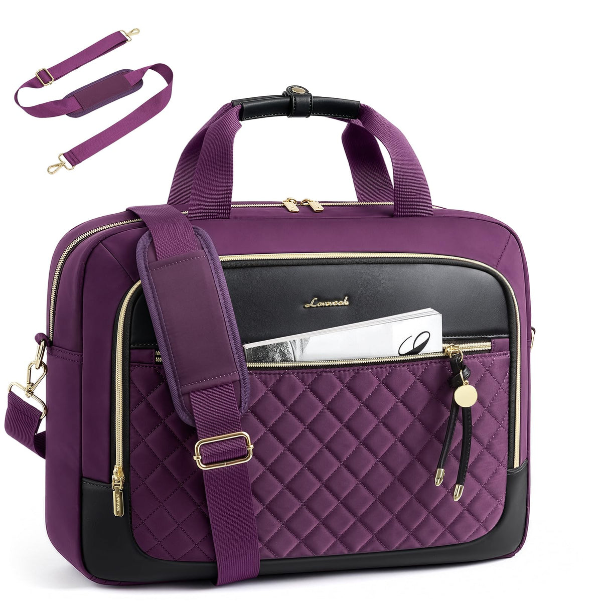 LOVEVOOK Laptop Briefcase for Women, Computer Messenger Shoulder Bags