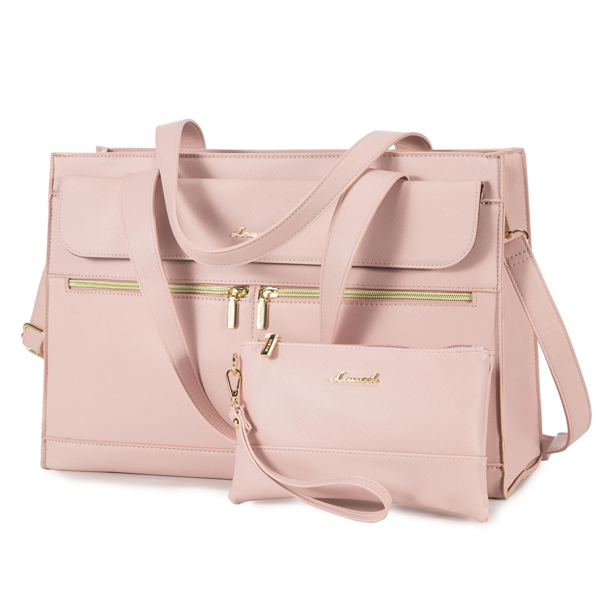 LOVEVOOK Laptop Bag for Women 15.6 Inch Tote Work Professional Leather Computer Briefcase Waterproof Handbag Shoulder Large Capacity Business Teacher Office Crossbody Purse