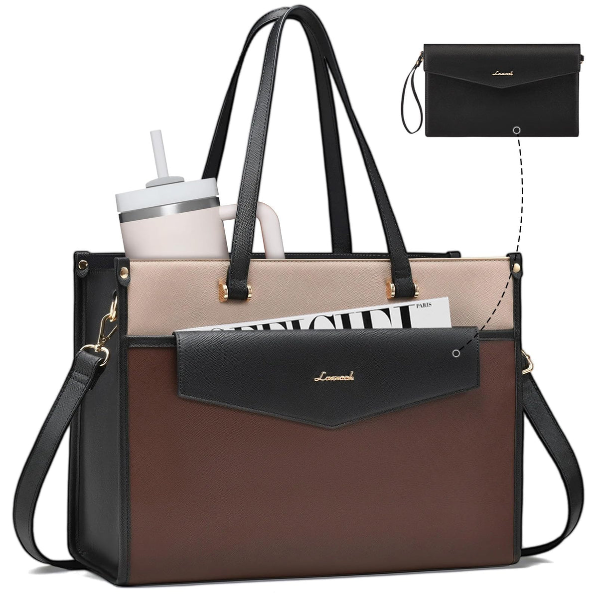 LOVEVOOK Laptop Tote Bag Women 2-in-1 Work Purse Computer Briefcase Handbag