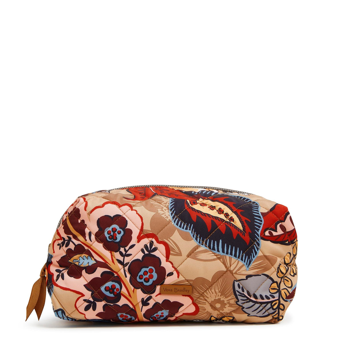 Vera Bradley Women's Performance Twill Medium Cosmetic Makeup Organizer Bag, Olive Leaf, One Size