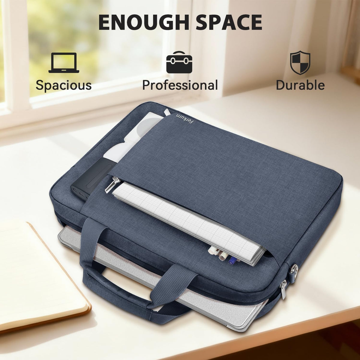 Ferkurn 17 17.3 Inch Laptop Bag Case Women Men Compatible with HP OmniBook Envy Omen Pavilion/LG Gram/Dell Inspiron Precision/Yoga ThinkPad, Carrying Briefcase Messenger Computer Bag 18 inch, Grey