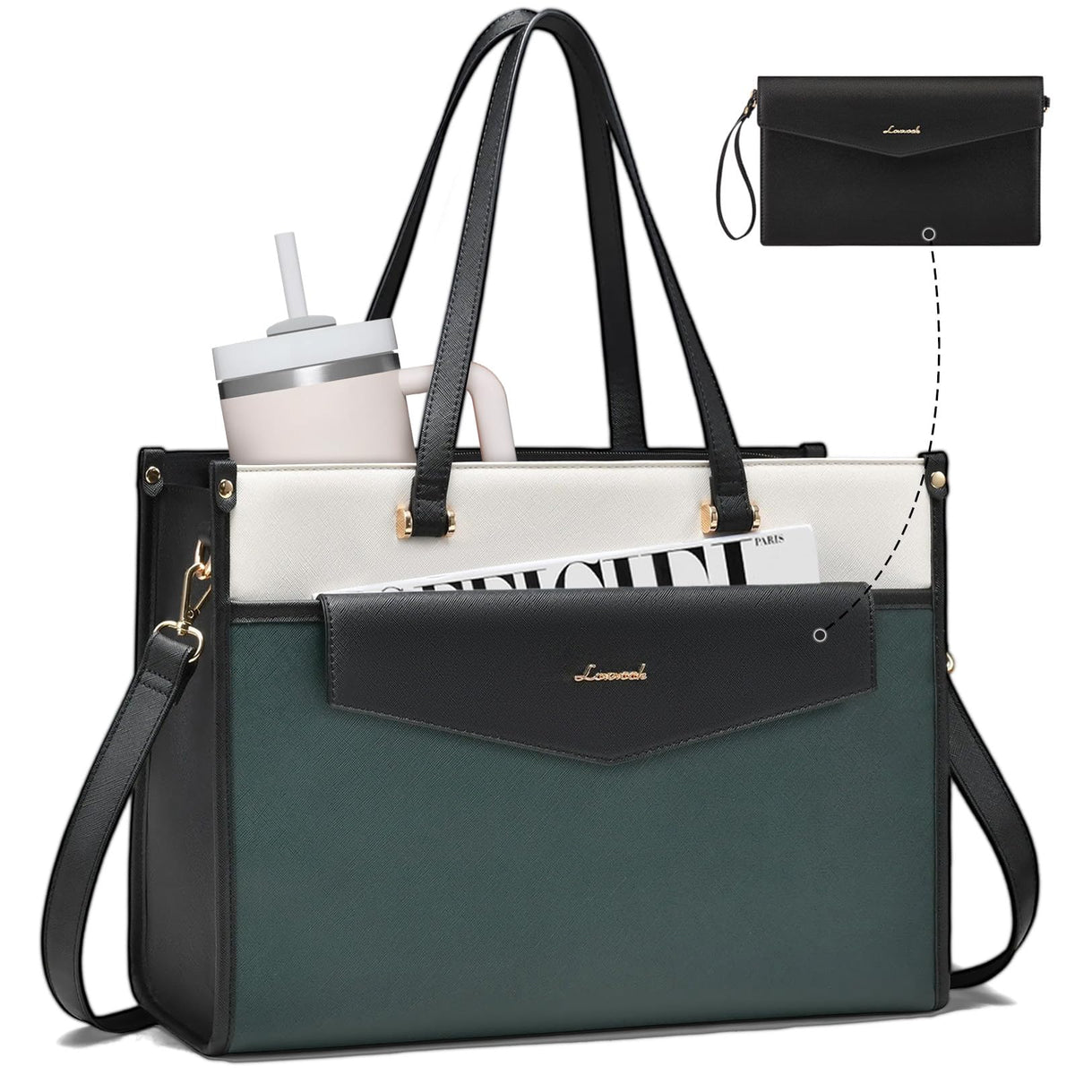 LOVEVOOK Laptop Tote Bag Women 2-in-1 Work Purse Computer Briefcase Handbag