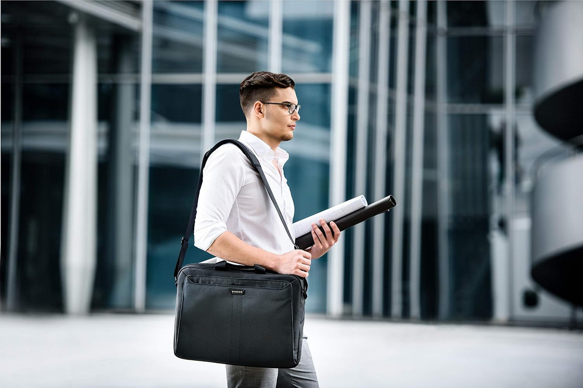 EVERKI Lunar Large Laptop Briefcase for Men & Women, Black - 19 Liters