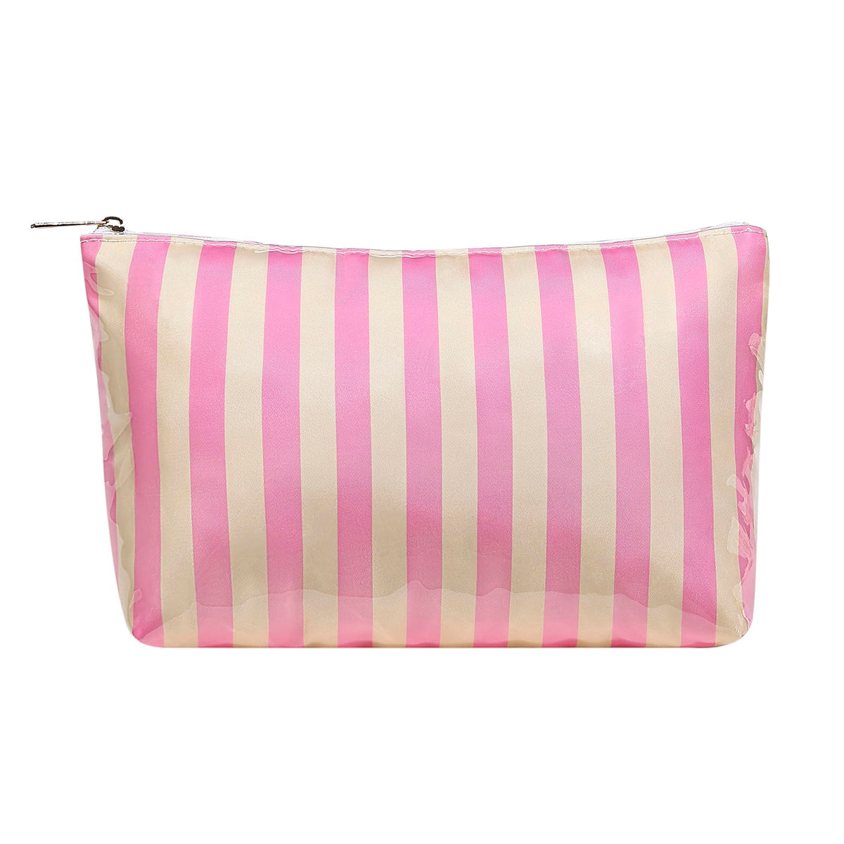 Large PVC Waterproof Striped Makeup Bag(04Pink Stripe)