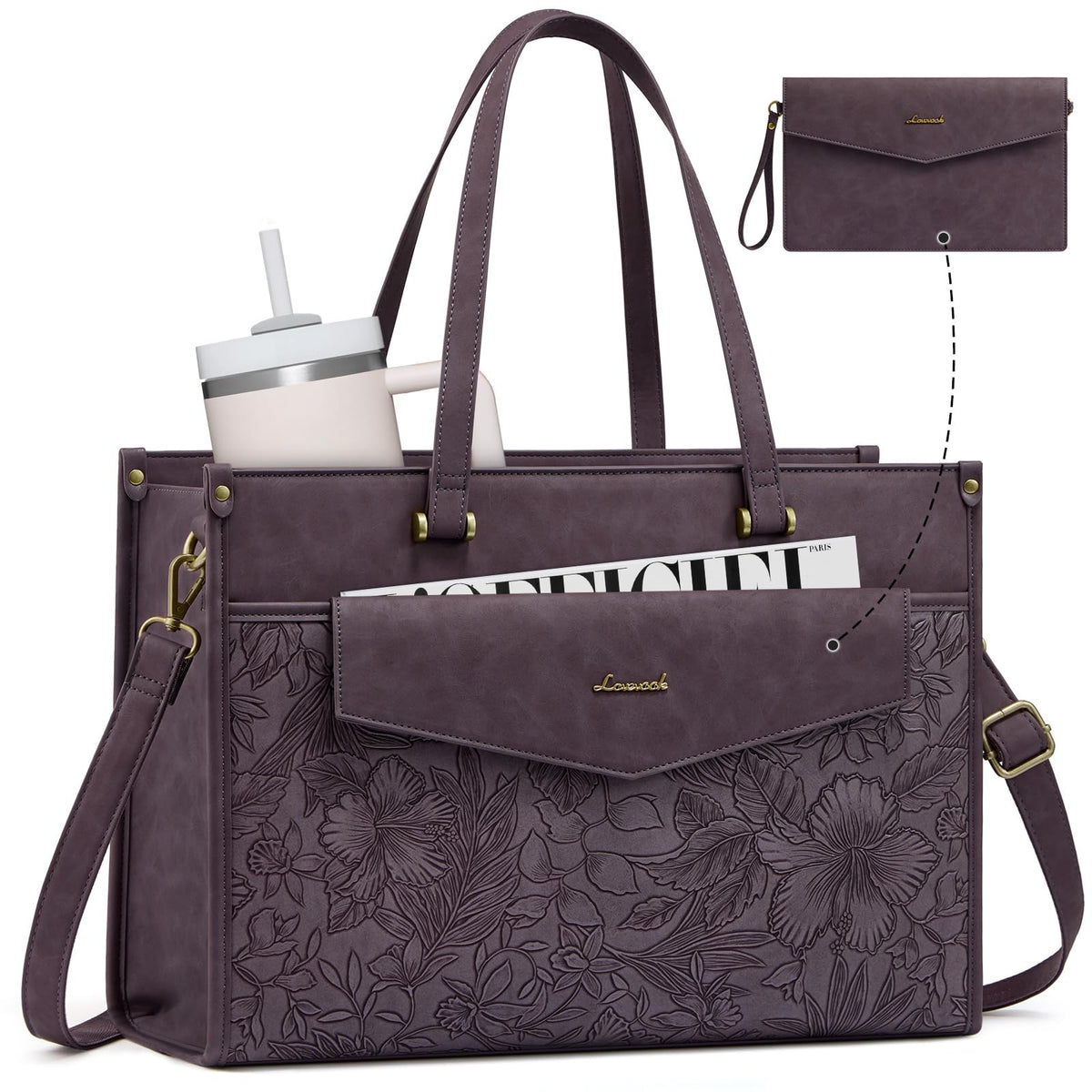 LOVEVOOK Laptop Tote Bag Women 2-in-1 Work Purse Computer Briefcase Handbag