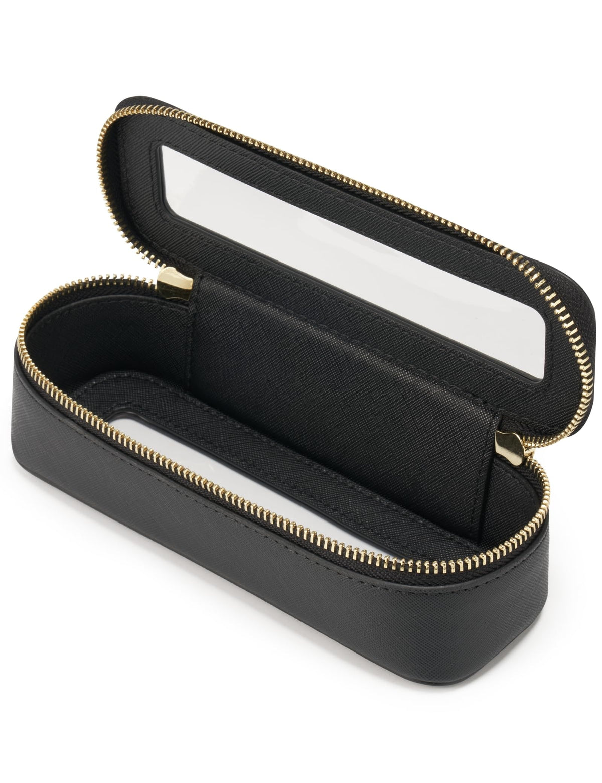 Popvibe Clear Makeup Bag Travel Cosmetic Case Transparent Toiletry Bag with Zipper, Portable Make Up Organizer Traveling Compact Car Bag for Essentials, Gold, Large