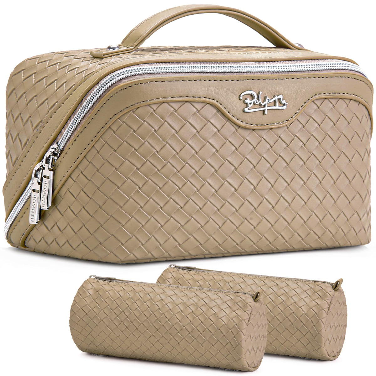 BOYATU Travel Makeup Bag Cosmetic Bags for Women: 3 Pcs Set Make up Bag