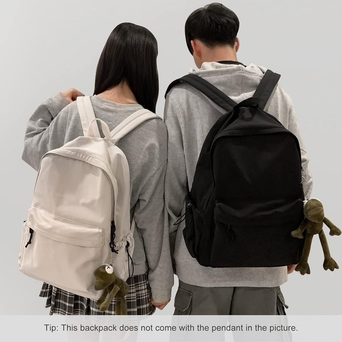 Black School Backpack for Girls Women Waterproof High School Book Bag Cute Backpack for Men Teens Boys, Lightweight Simple Middle School Back Pack Daypack
