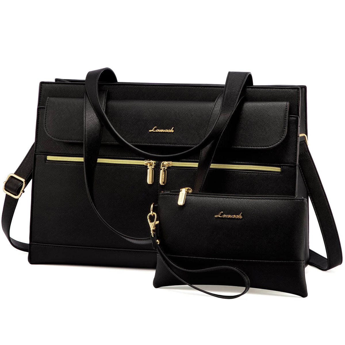 LOVEVOOK Laptop Bag for Women 15.6 Inch Tote Work Professional Leather Computer Briefcase Waterproof Handbag Shoulder Large Capacity Business Teacher Office Crossbody Purse