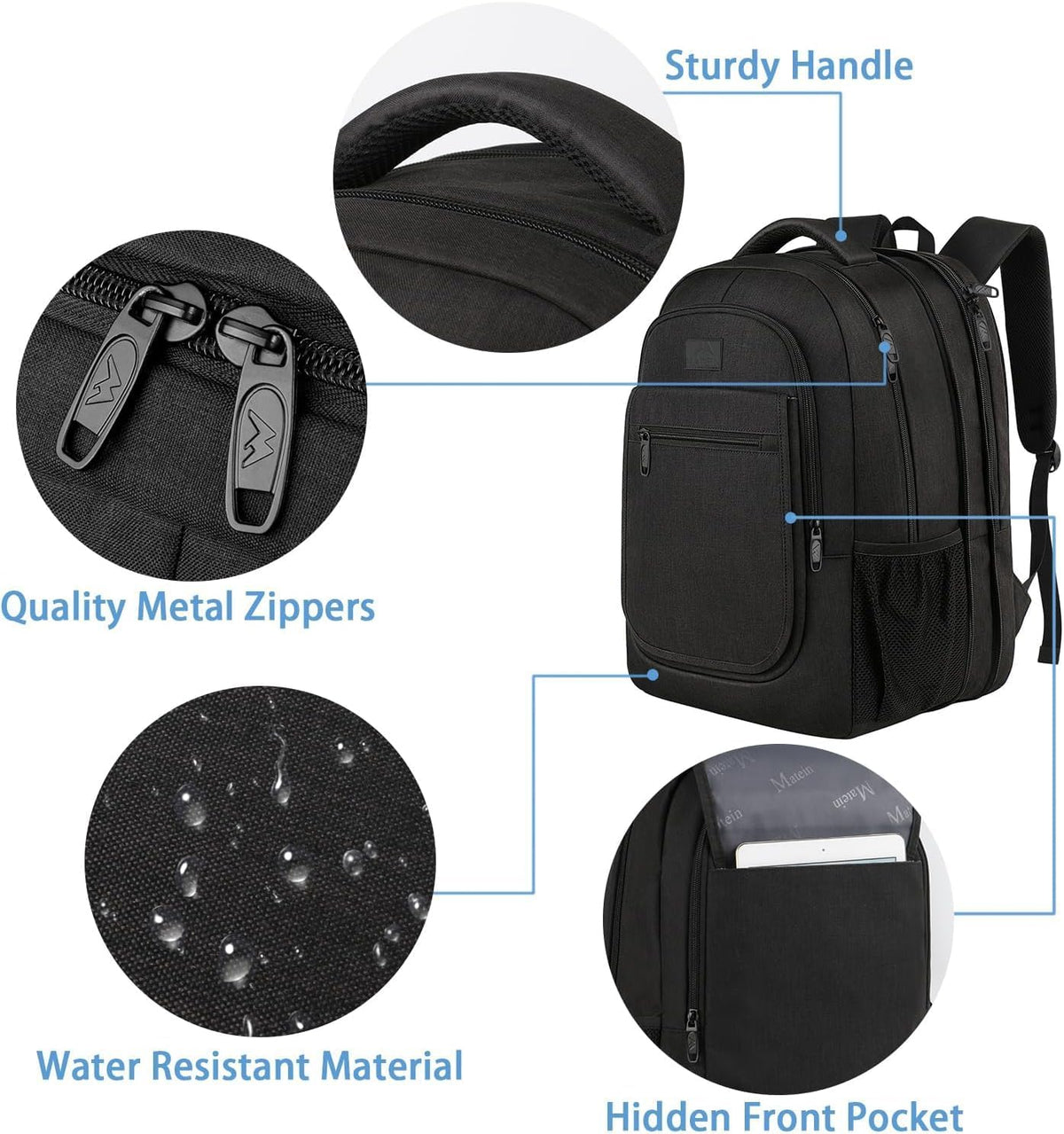 MATEIN Backpack for School, Expandable College Backpack for Boys Girl