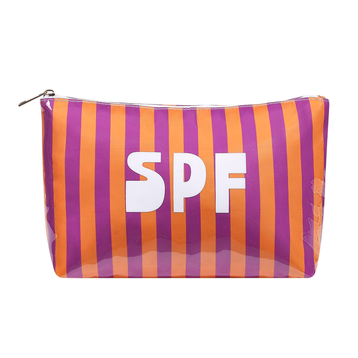 Large PVC Waterproof Striped Makeup Bag(04Pink Stripe)